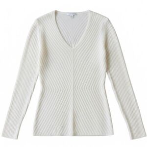 White + Warren 100% Cashmere V Neck Sweater XS | Classic Luxury Knit